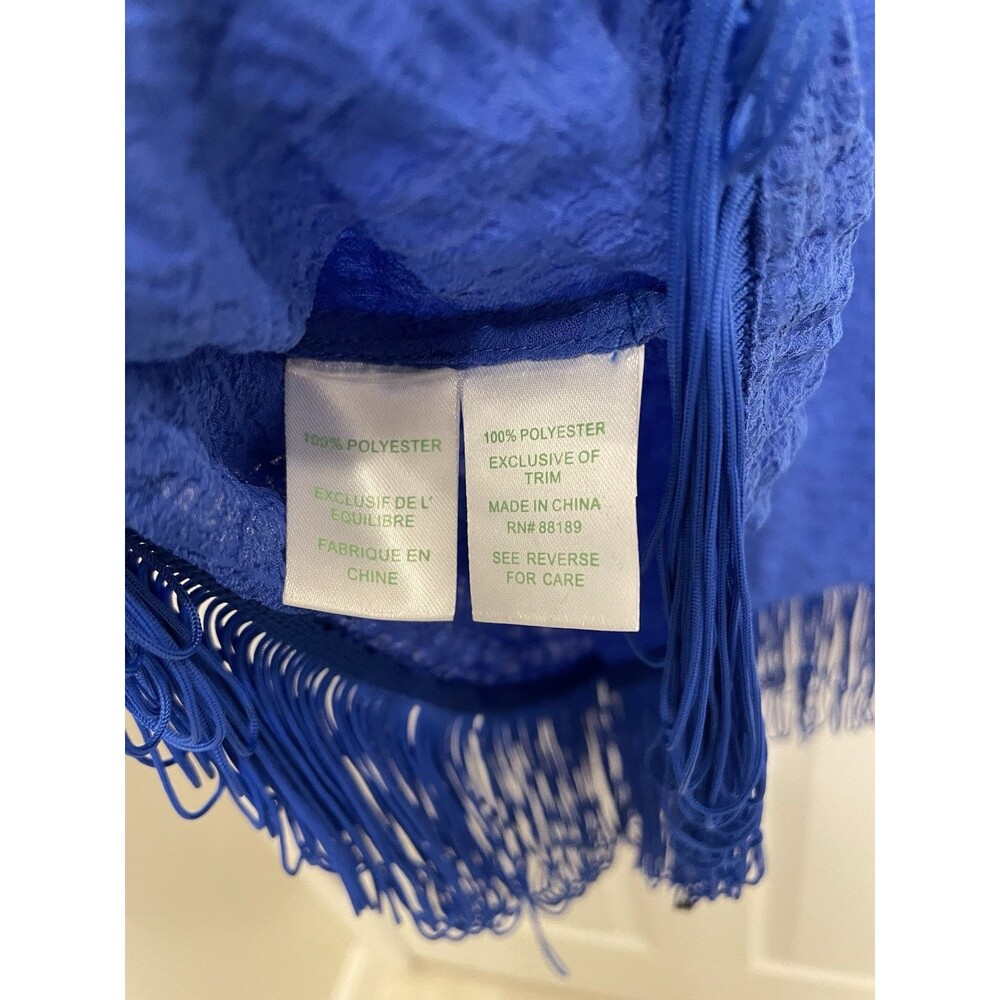 Lilly Pulitzer Size Small Naeem Fringe Tank Top Camisole Blue - Picture 7 of 8